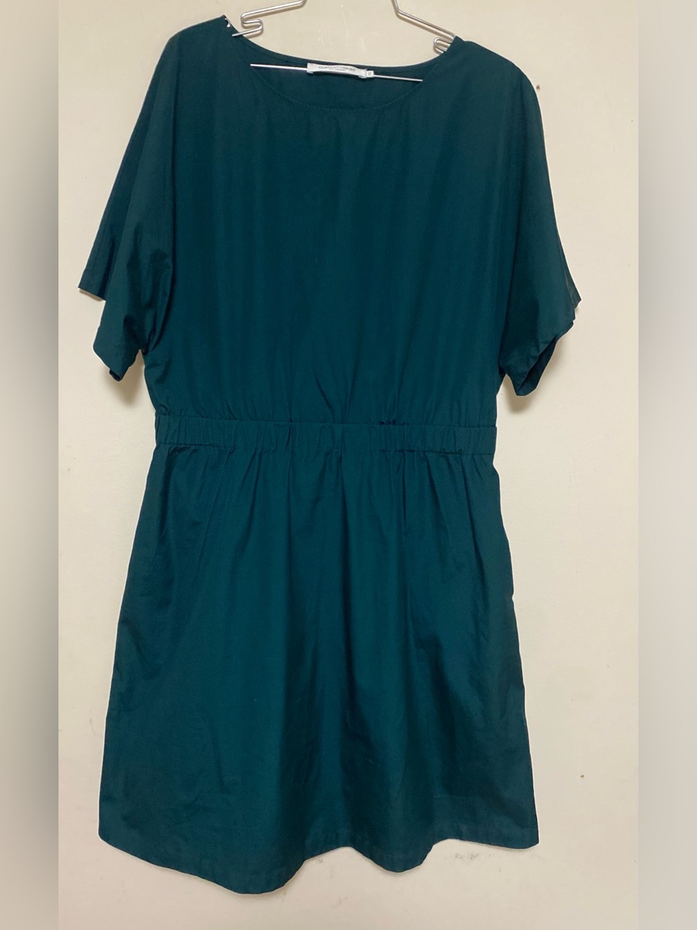 Simons Teal Short-Sleeve Elastic-Waist Mini Dress